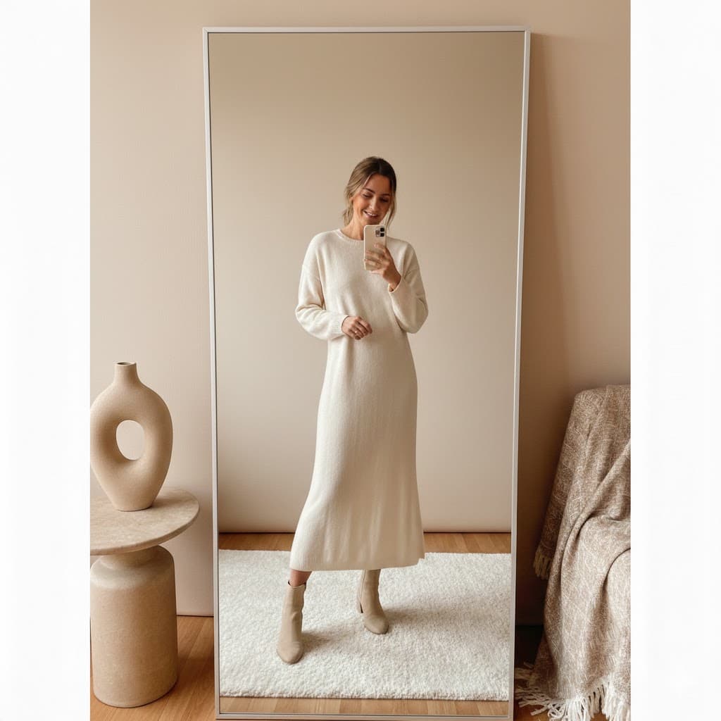 Hero side image — mirror selfie